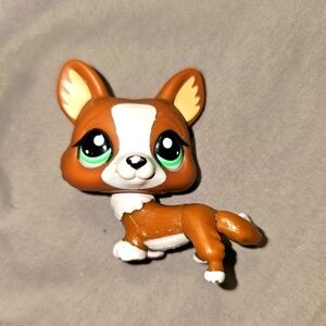 Authentic Littlest Pet Shop #2150 Brown white corgi dog